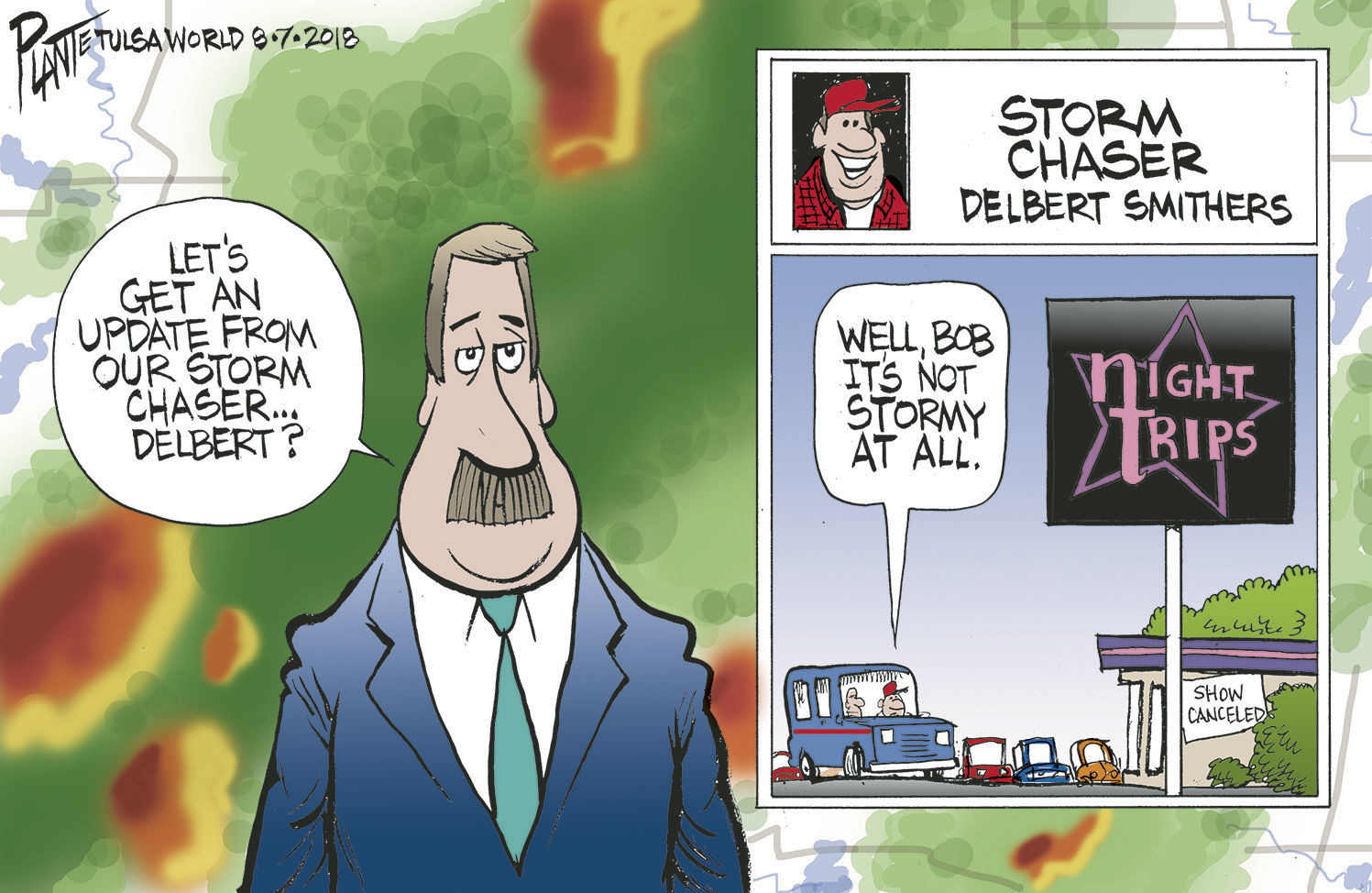 Bruce Plante Cartoon: Storm chaser